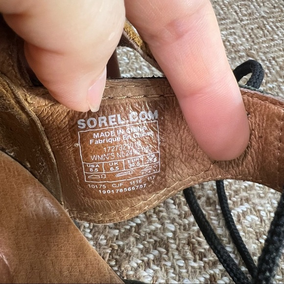 Sorel Womens Torpeda Lace Up II Sandals Black Brown Leather Gladiator Sz 8.5 - Picture 6 of 6